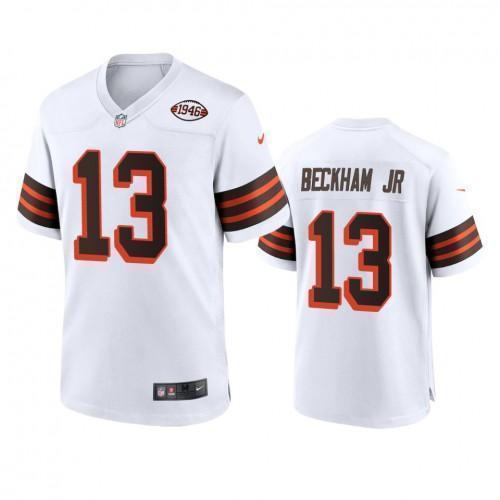 Men's Cleveland Browns #13 Odell Beckham Jr. Nike 1946 Collection Alternate Game Limited NFL Jersey - White