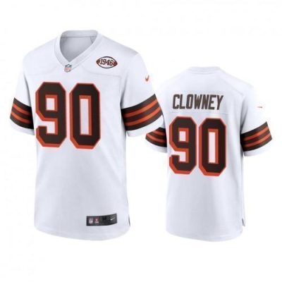 Men's Cleveland Browns #90 Jadeveon Clowney Nike 1946 Collection Alternate Game Limited NFL Jersey - White