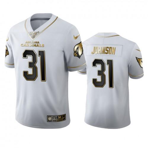 Arizona Cardinals #31 David Johnson Nike White Golden Edition Vapor Limited NFL 100 Jersey