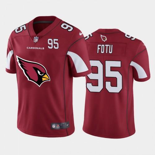 Arizona Cardinals #95 Leki Fotu Red Nike Big Team Logo Player Vapor Limited NFL Jersey