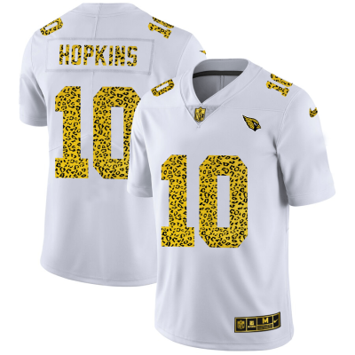 Arizona Cardinals #10 DeAndre Hopkins Nike Flocked Leopard Print Vapor Limited NFL Jersey White