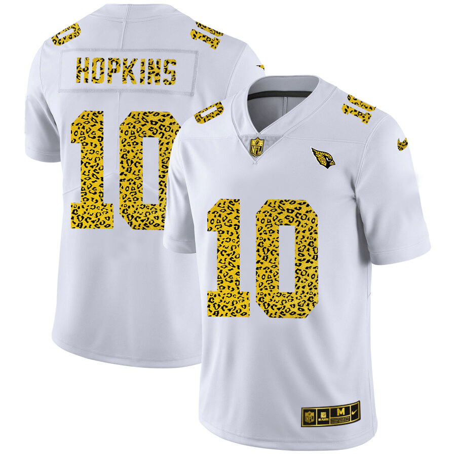 Arizona Cardinals #10 DeAndre Hopkins Nike Flocked Leopard Print Vapor Limited NFL Jersey White