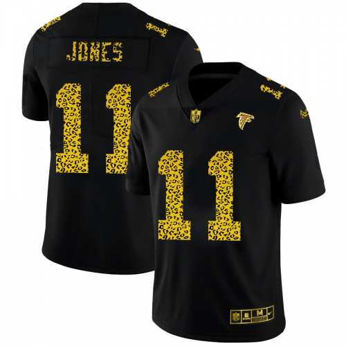 Atlanta Falcons #11 Julio Jones Nike Leopard Print Fashion Vapor Limited NFL Jersey Black