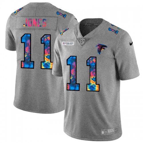Atlanta Falcons #11 Julio Jones Nike Multi-Color 2020 NFL Crucial Catch NFL Jersey Greyheather