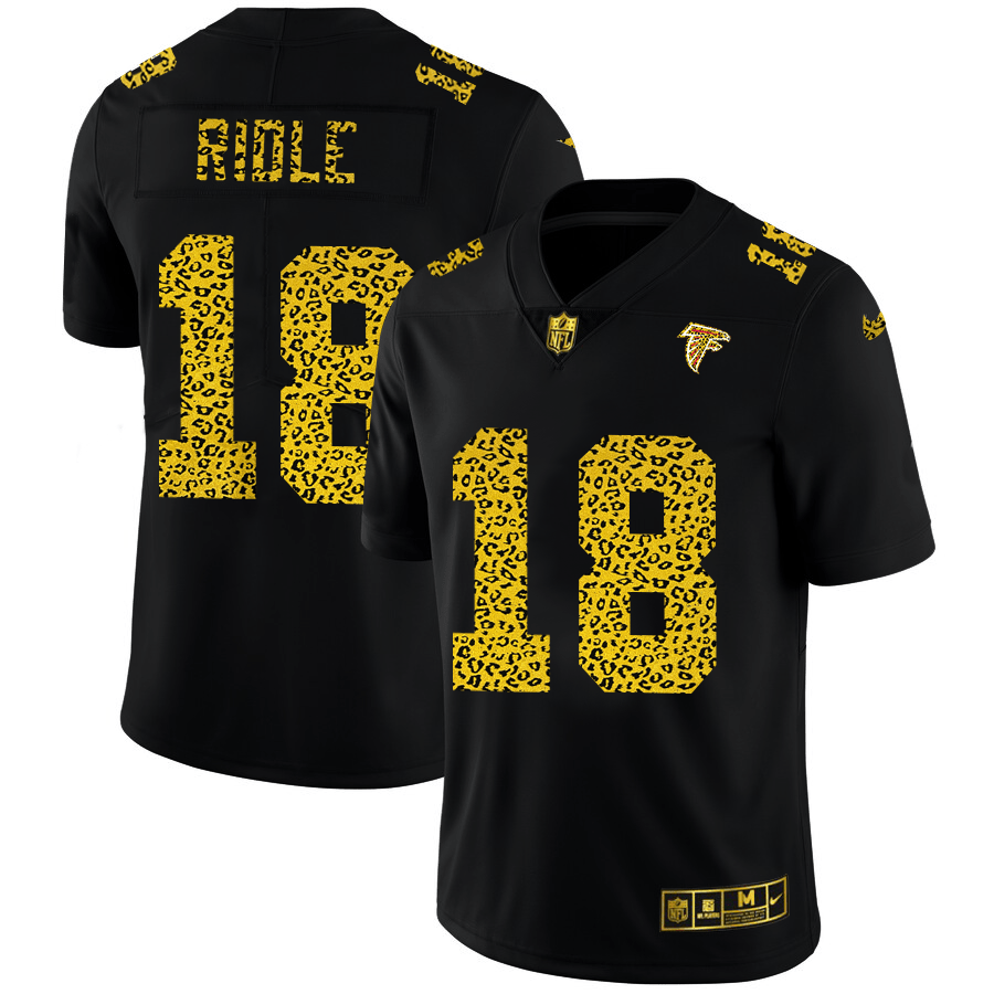 Atlanta Falcons #18 Calvin Ridley Nike Leopard Print Fashion Vapor Limited NFL Jersey Black