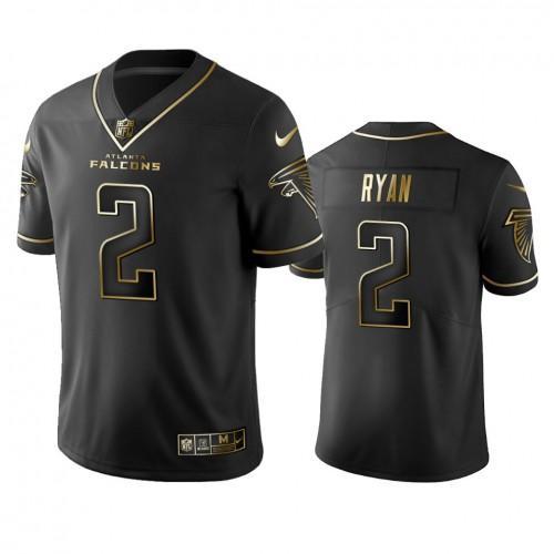 Atlanta Falcons #2 Matt Ryan Stitched NFL Vapor Untouchable Limited Black Golden Jersey