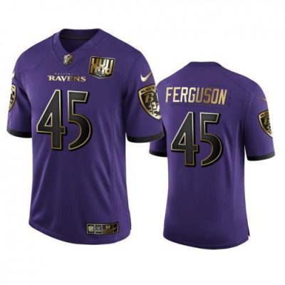 Baltimore Ravens #45 Jaylon Ferguson Nike Purple Team 25th Season Golden Limited NFL Jersey