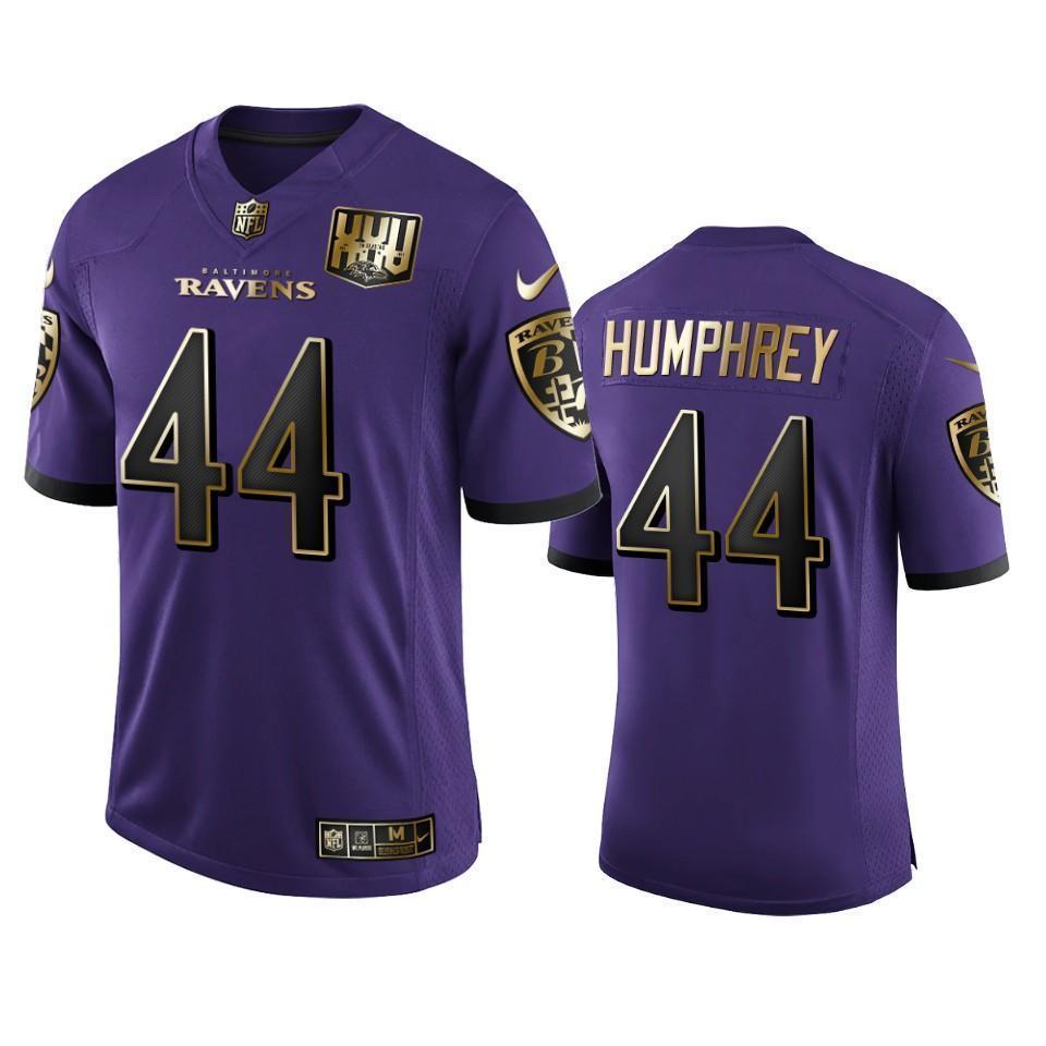 Baltimore Ravens #44 Marlon Humphrey Nike Purple Team 25th Season Golden Limited NFL Jersey