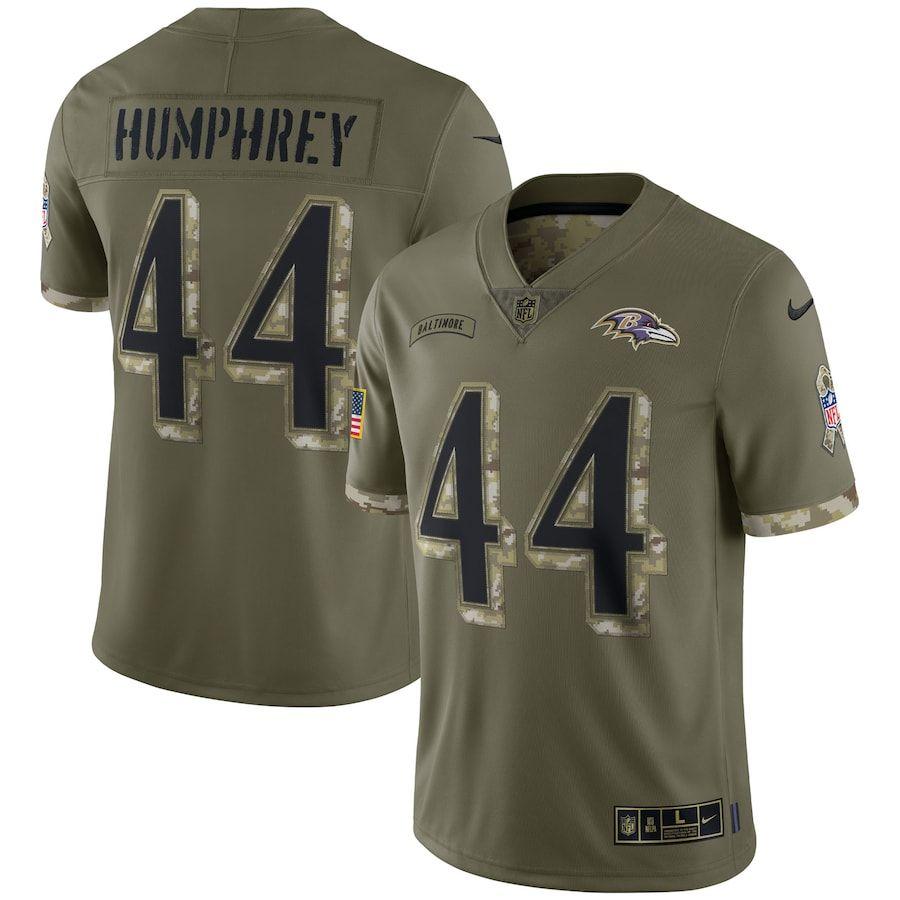 Baltimore Ravens #44 Marlon Humphrey Nike 2022 Salute To Service Limited Jersey - Olive