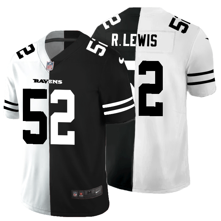 Baltimore Ravens #52 Ray Lewis Black V White Peace Split Nike Vapor Untouchable Limited NFL Jersey