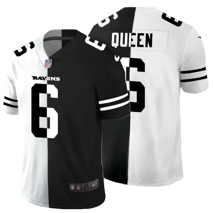 Baltimore Ravens #6 Patrick Queen Black V White Peace Split Nike Vapor Untouchable Limited NFL Jersey