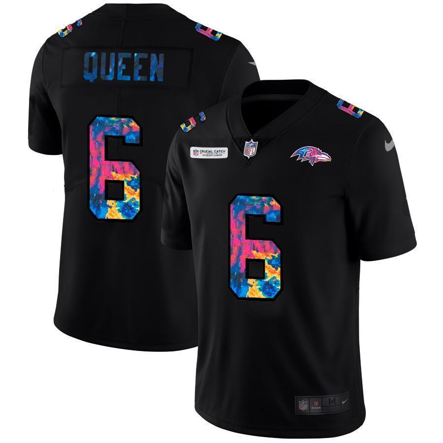 Baltimore Ravens #6 Patrick Queen Nike Multi-Color Black 2020 NFL Crucial Catch Vapor Untouchable Limited Jersey