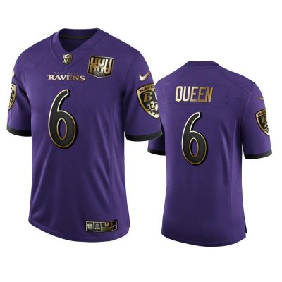 Baltimore Ravens #6 Patrick Queen Nike Purple Team 25th Season Golden Limited NFL Jersey