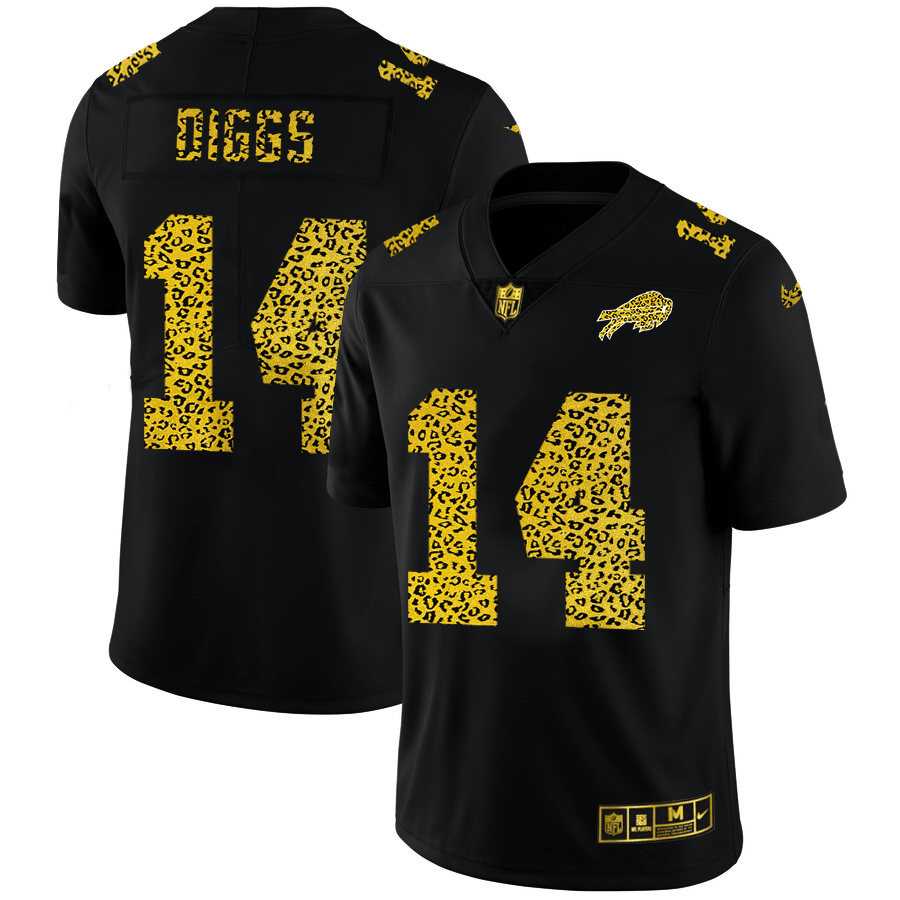 Buffalo Bills #14 Stefon Diggs Leopard Print Fashion Vapor Limited NFL Jersey Black