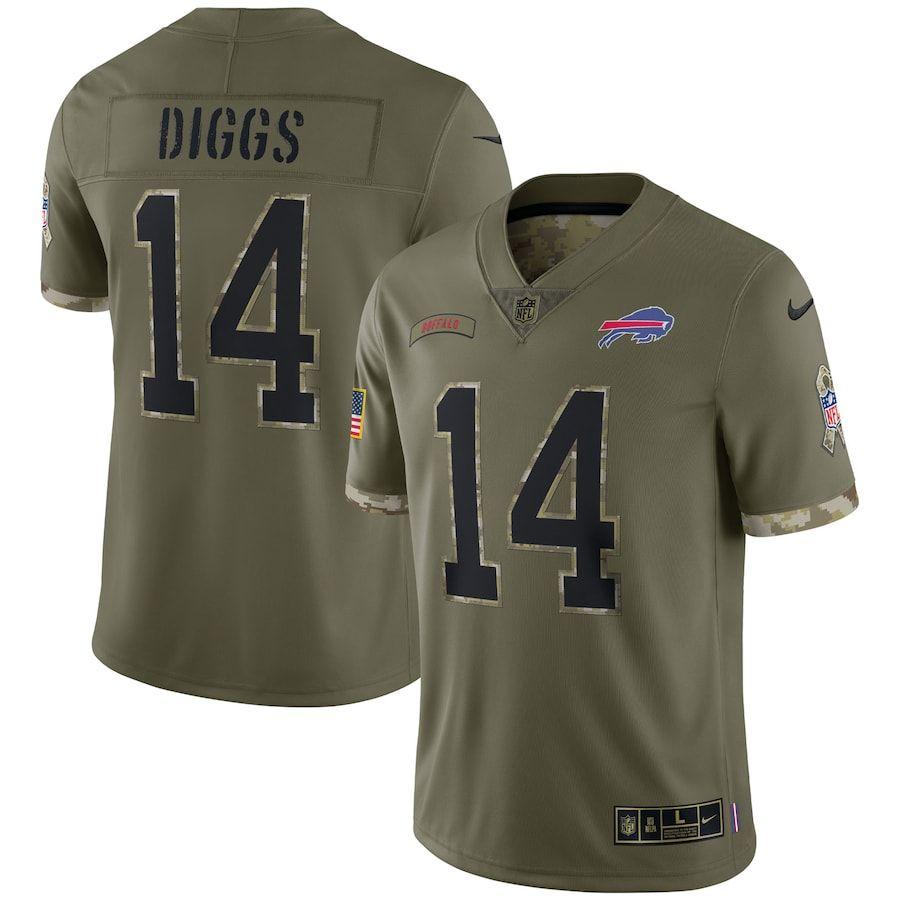 Buffalo Bills #14 Stefon Diggs 2022 Salute To Service Limited Jersey - Olive