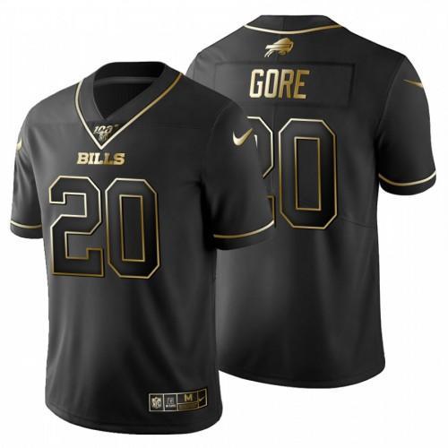 Buffalo Buffalo Bills #20 Frank Gore Black Golden Limited NFL 100 Jersey