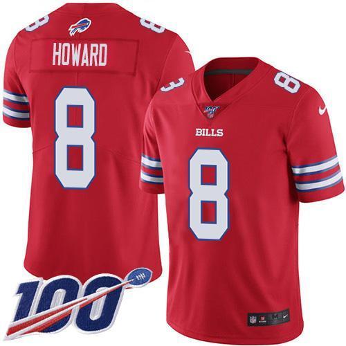 Buffalo Buffalo Bills #8 O. J. Howard Red Stitched NFL Limited Rush 100th Season Jersey