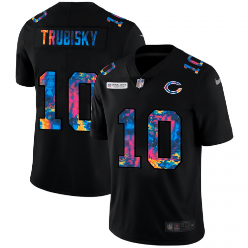 Chicago Chicago Bears #10 Mitchell Trubisky Nike Multi-Color Black 2020 NFL Crucial Catch Vapor Untouchable Limited Jersey