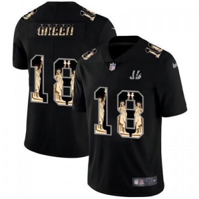 Cincinnati Cincinnati Bengals #18 A.J. Green Carbon Black Vapor Statue Of Liberty Limited NFL Jersey