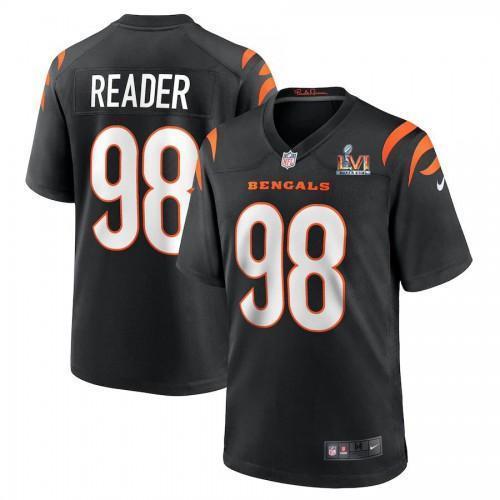 Cincinnati Cincinnati Bengals #98 D.J. Reader Black Super Bowl LVI Patch Nike Game Jersey
