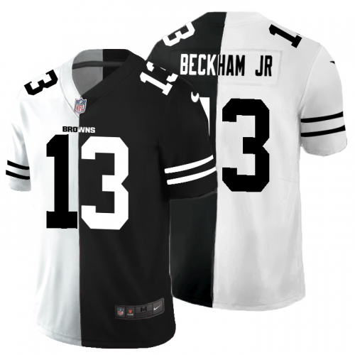 Cleveland Cleveland Browns #13 Odell Beckham Jr. Black V White Peace Split Nike Vapor Untouchable Limited NFL Jersey