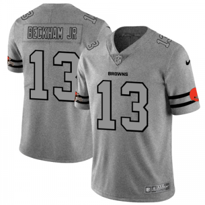 Cleveland Cleveland Browns #13 Odell Beckham Jr. Nike Gray Gridiron II Vapor Untouchable Limited NFL Jersey