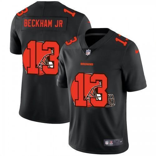 Cleveland Cleveland Browns #13 Odell Beckham Jr. Nike Team Logo Dual Overlap Limited NFL Jersey Black