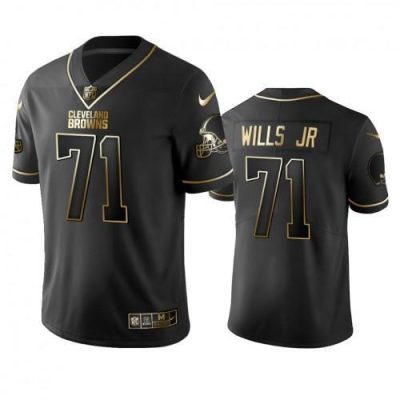 Cleveland Cleveland Browns #71 Jedrick Wills Nike Black Golden Edition Vapor Limited Jersey