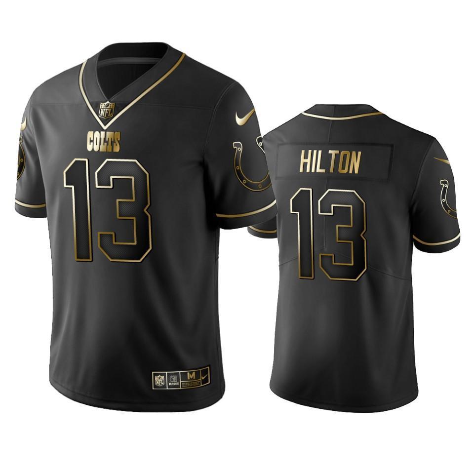 Colts #13 T.Y. Hilton Stitched NFL Vapor Untouchable Limited Black Golden Jersey