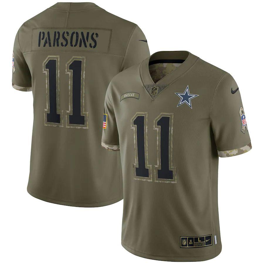 Dallas Cowboys #11 Micah Parsons Nike 2022 Salute To Service Limited Jersey - Olive