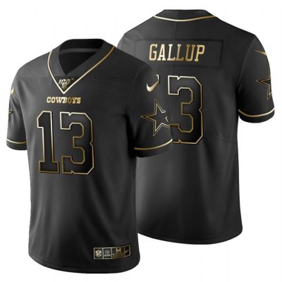 Dallas Cowboys #13 Michael Gallup Nike Black Golden Limited NFL 100 Jersey