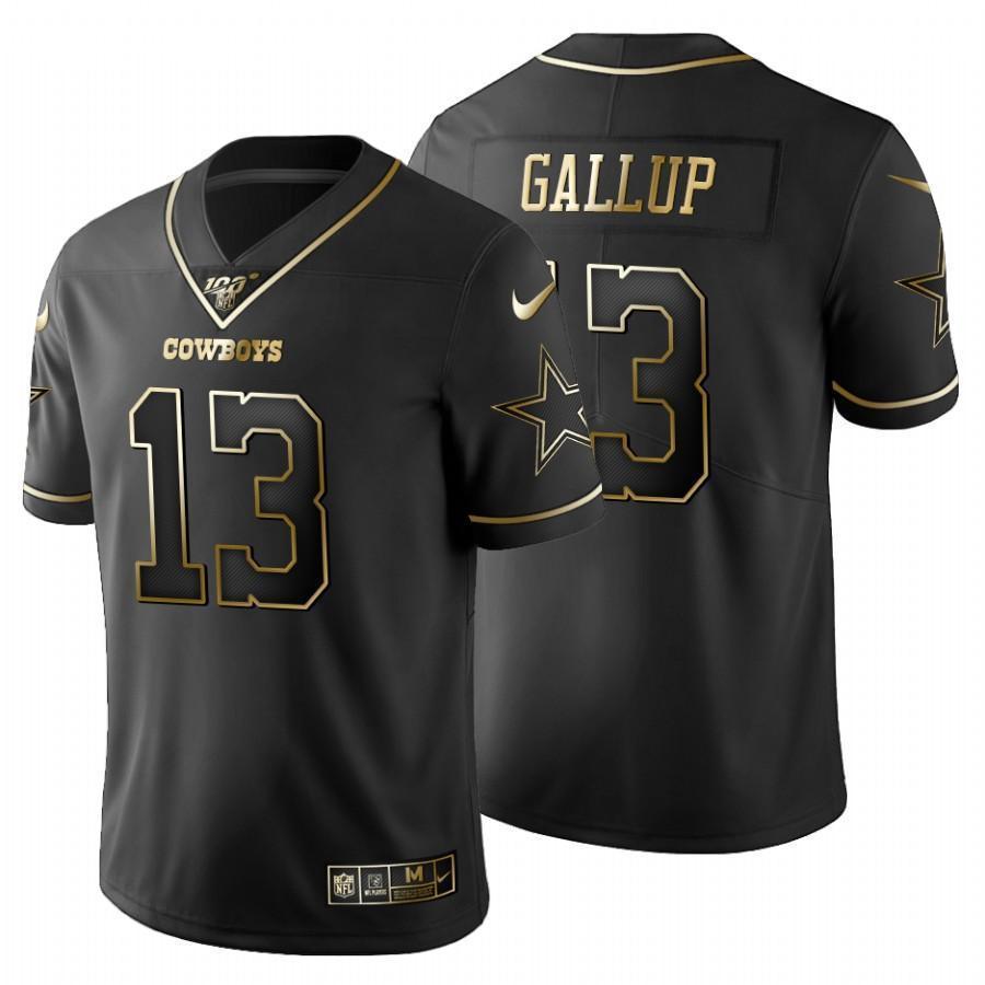 Dallas Cowboys #13 Michael Gallup Nike Black Golden Limited NFL 100 Jersey