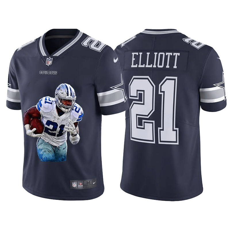 Dallas Cowboys #21 Ezekiel Elliott Nike Player Signature Moves Vapor Limited NFL Jersey Navy Blue