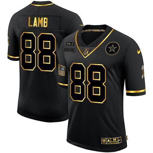 Dallas Cowboys #88 CeeDee Lamb Nike 2020 Salute To Service Golden Limited NFL Jersey Black