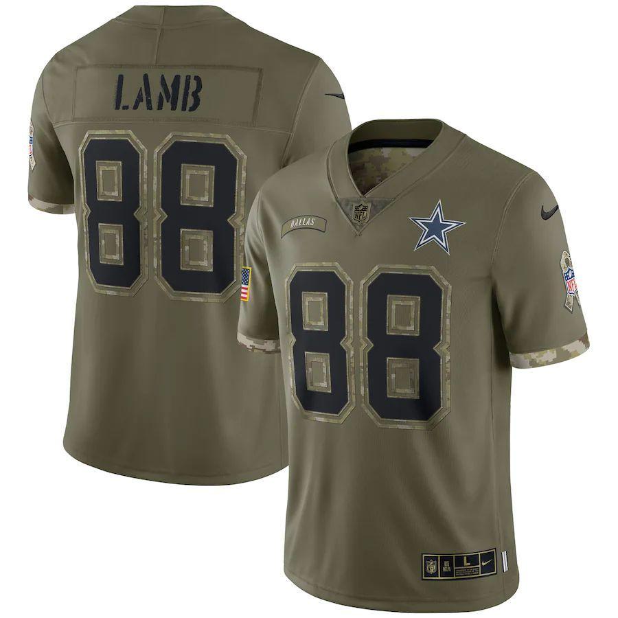 Dallas Cowboys #88 Ceedee Lamb Nike 2022 Salute To Service Limited Jersey - Olive