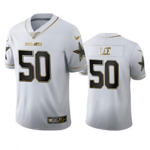 Dallas Cowboys #50 Sean Lee Nike White Golden Edition Vapor Limited NFL 100 Jersey