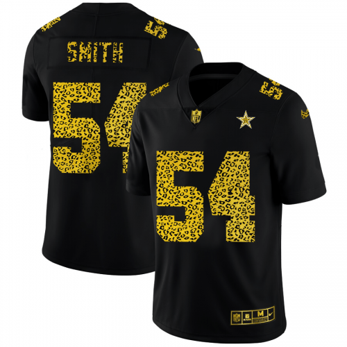 Dallas Cowboys #54 Jaylon Smith Nike Leopard Print Fashion Vapor Limited NFL Jersey Black