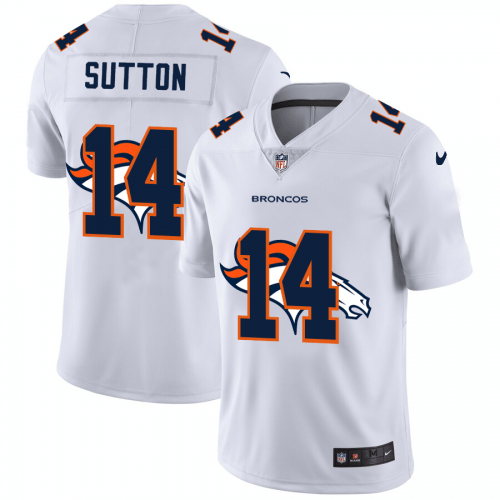 Denver Denver Broncos #14 Courtland Sutton White Nike Team Logo Dual Overlap Limited NFL Jersey