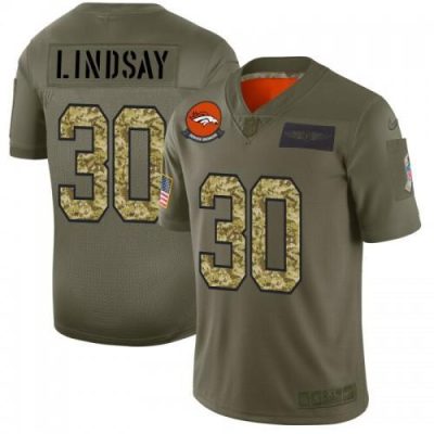 Denver Denver Broncos #30 Phillip Lindsay Nike 2019 Olive Camo Salute To Service Limited NFL Jersey