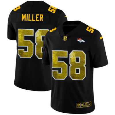 Denver Denver Broncos #58 Von Miller Black Nike Golden Sequin Vapor Limited NFL Jersey
