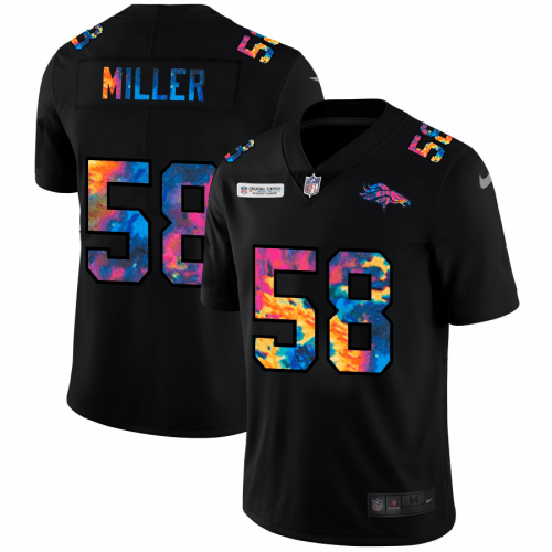 Denver Denver Broncos #58 Von Miller Nike Multi-Color Black 2020 NFL Crucial Catch Vapor Untouchable Limited Jersey