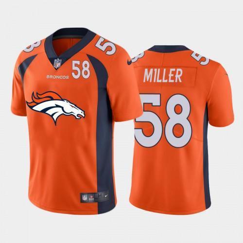 Denver Denver Broncos #58 Von Miller Orange Nike Big Team Logo Player Vapor Limited NFL Jersey