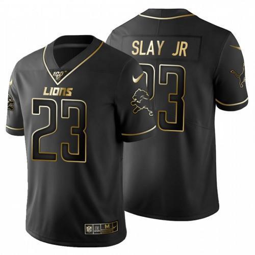 Detroit Lions #23 Darius Slay Jr Nike Black Golden Limited NFL 100 Jersey