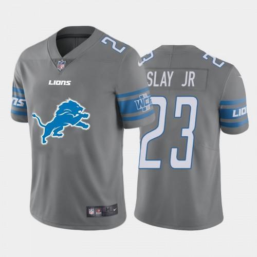 Detroit Lions #23 Darius Slay Jr Gray Nike Big Team Logo Vapor Limited NFL Jersey