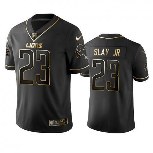 Detroit Lions #23 Darius Slay Jr Stitched NFL Vapor Untouchable Limited Black Golden Jersey