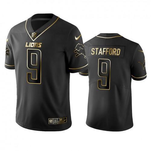 Detroit Lions #9 Matthew Stafford Stitched NFL Vapor Untouchable Limited Black Golden Jersey