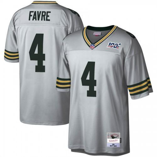 Green Bay Packers #4 Brett Favre Mitchell & Ness 100 Retired Player Platinum Jersey