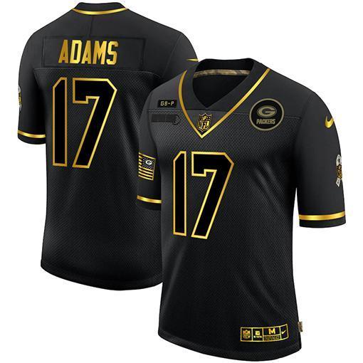 Green Bay Packers #17 Davante Adams Nike 2020 Salute To Service Golden Jersey Black