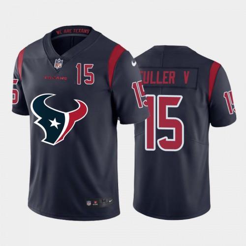 Houston Houston Texans #15 Will Fuller Navy Blue Nike Big Team Logo Player Vapor Jersey
