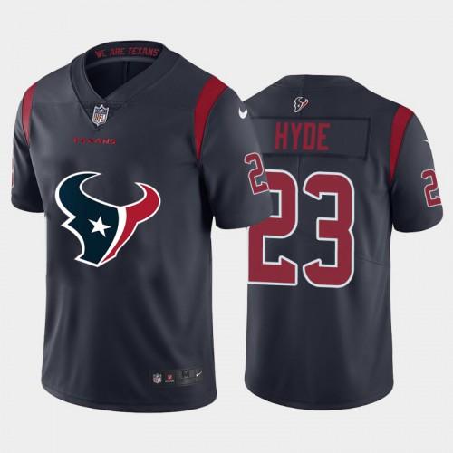 Houston Houston Texans #23 Carlos Hyde Navy Blue Nike Big Team Logo Vapor Jersey